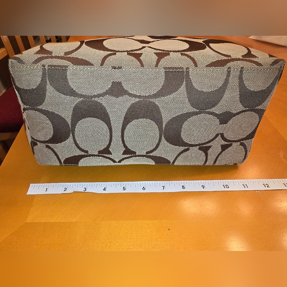 COACH 11689 Brown & Tan Signature Jacquard Canvas Shoulder Bag Mdium *no Hangtag - Picture 7 of 15
